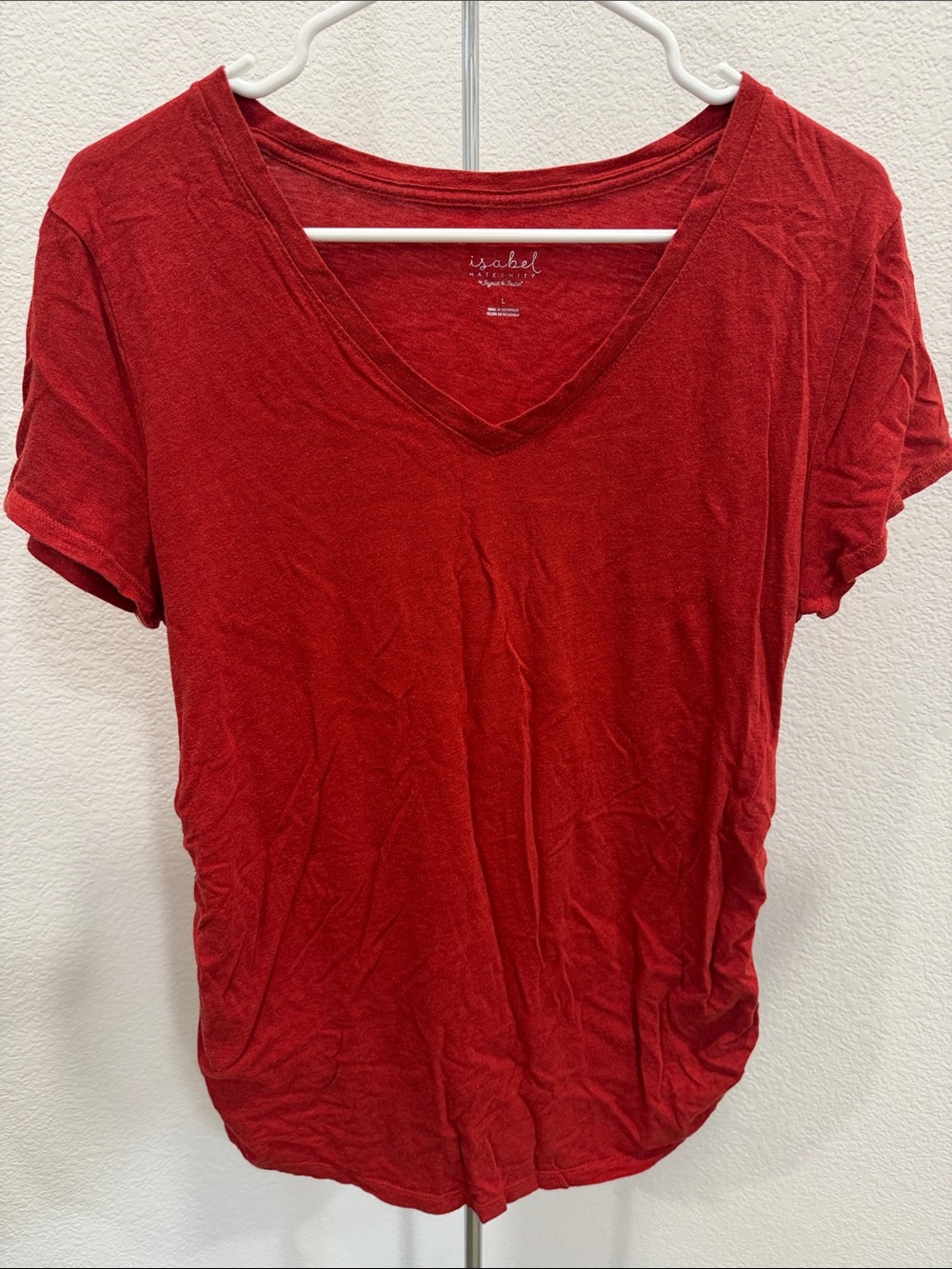 Isabel Maternity by Ingrid & Isabel Deep Red V-Neck Short Sleeve Tee